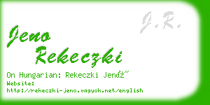 jeno rekeczki business card